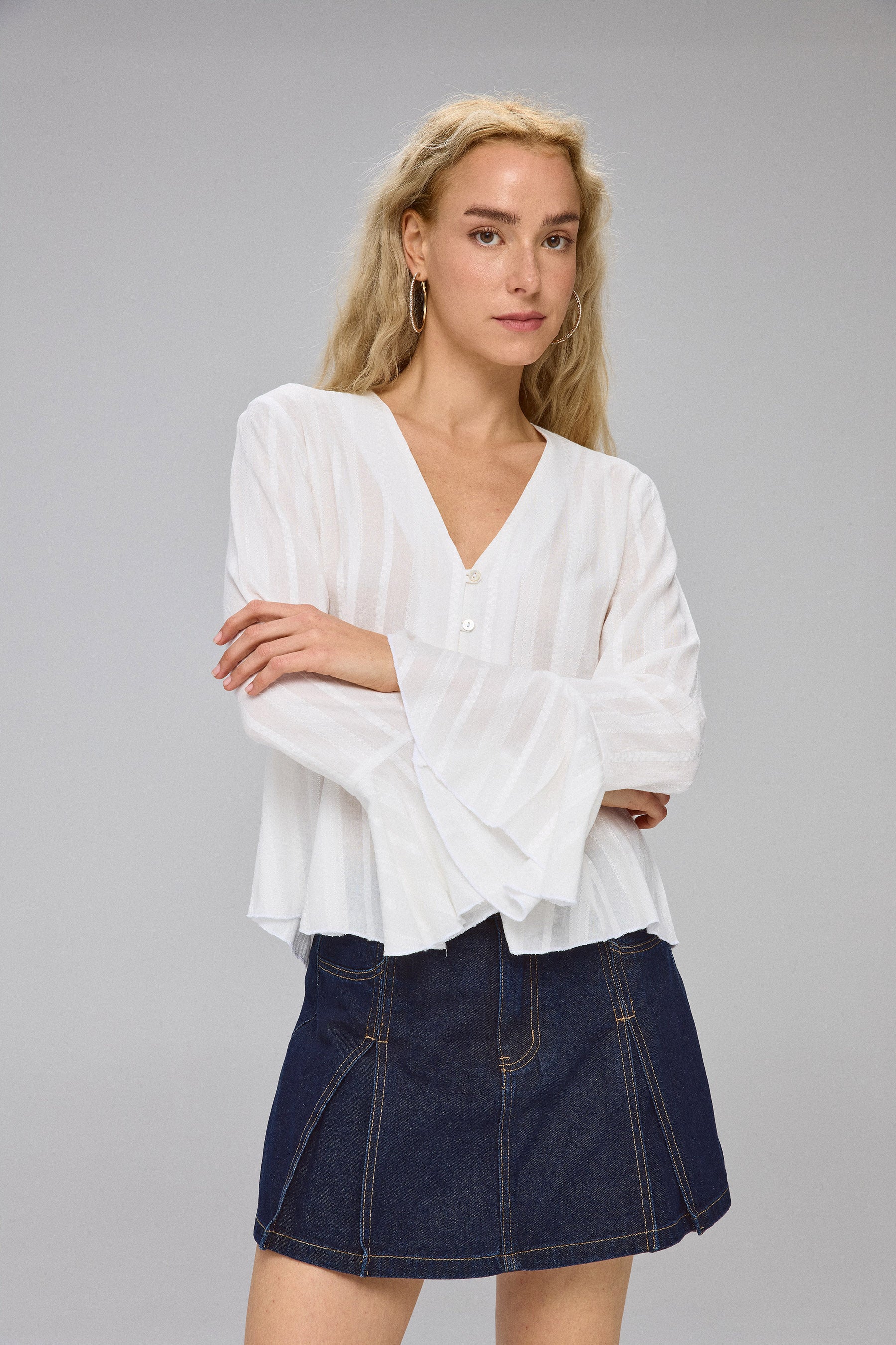 חולצת בוהו שרוול מתרחב