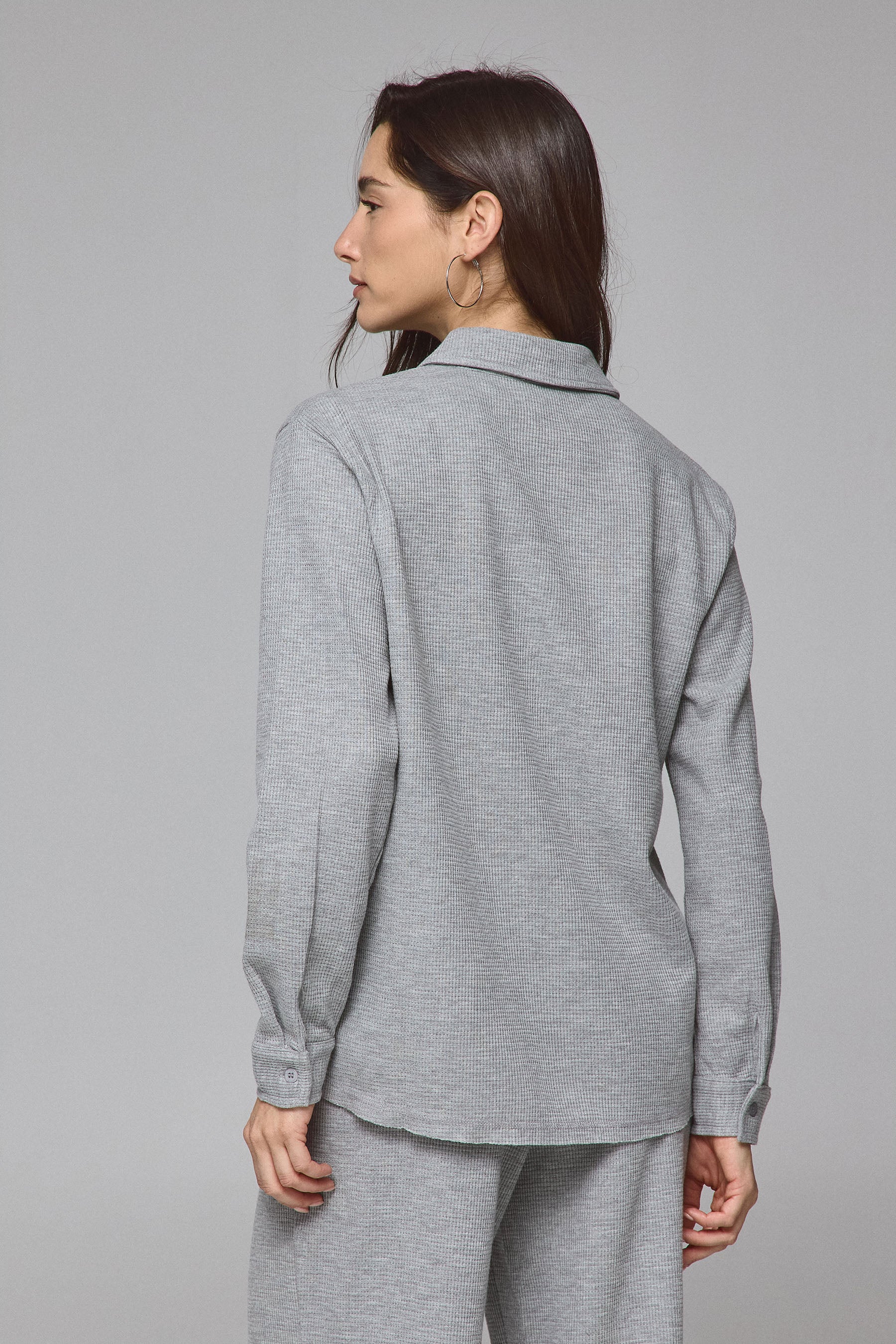 חולצת כפתורים וופל סט