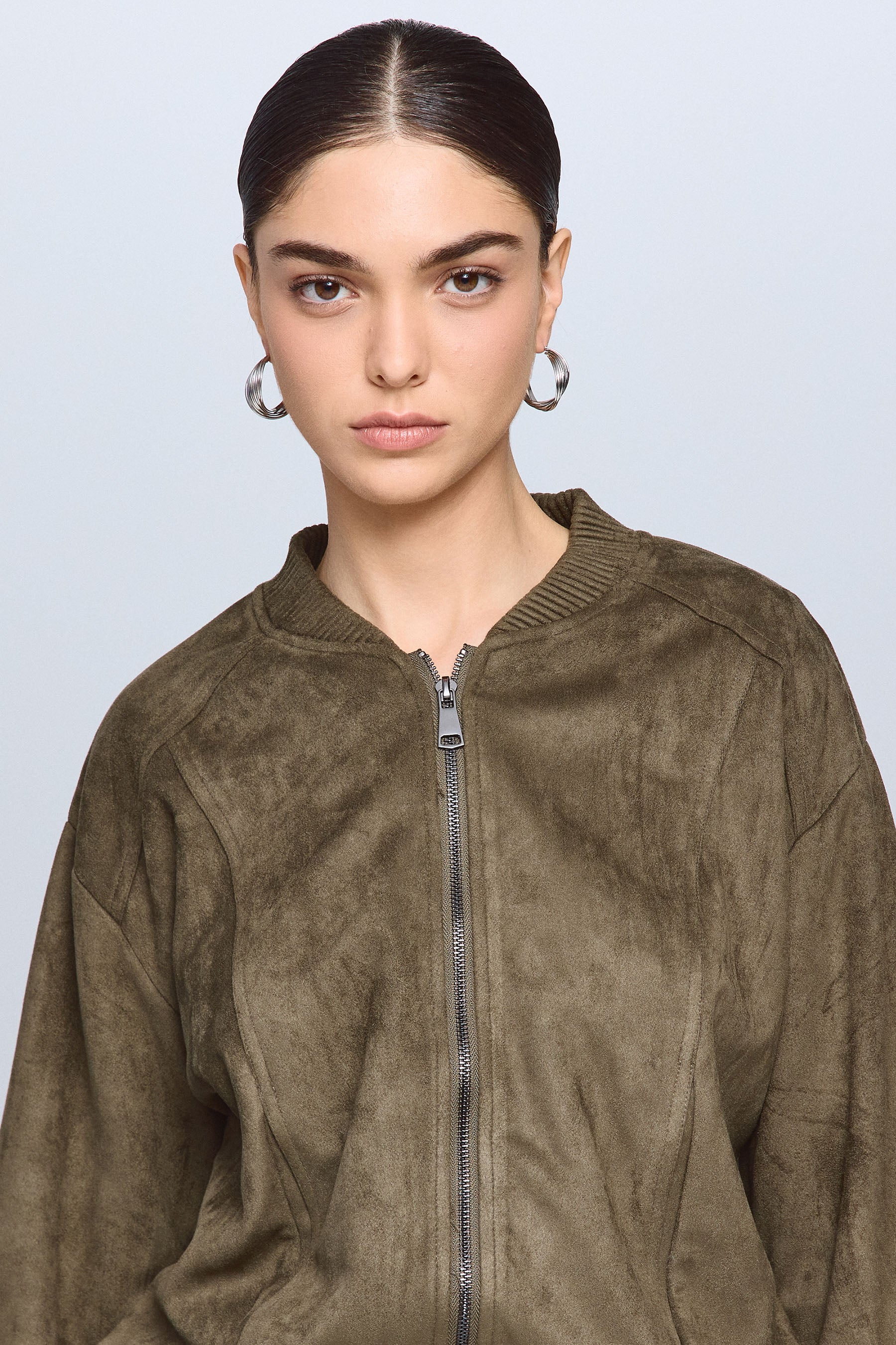 ג'קט בומבר זמש סט