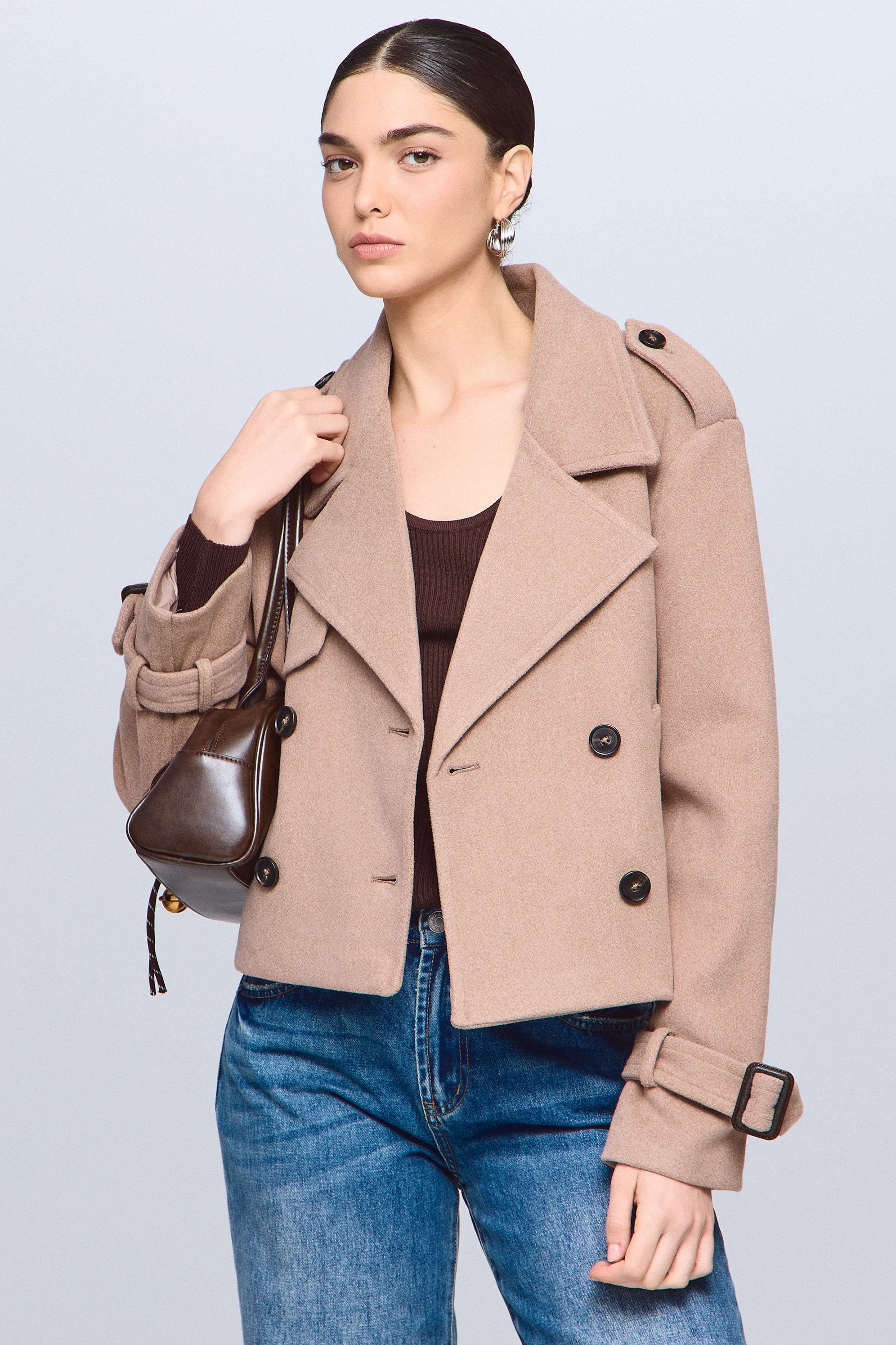 מעיל טרנץ צמר