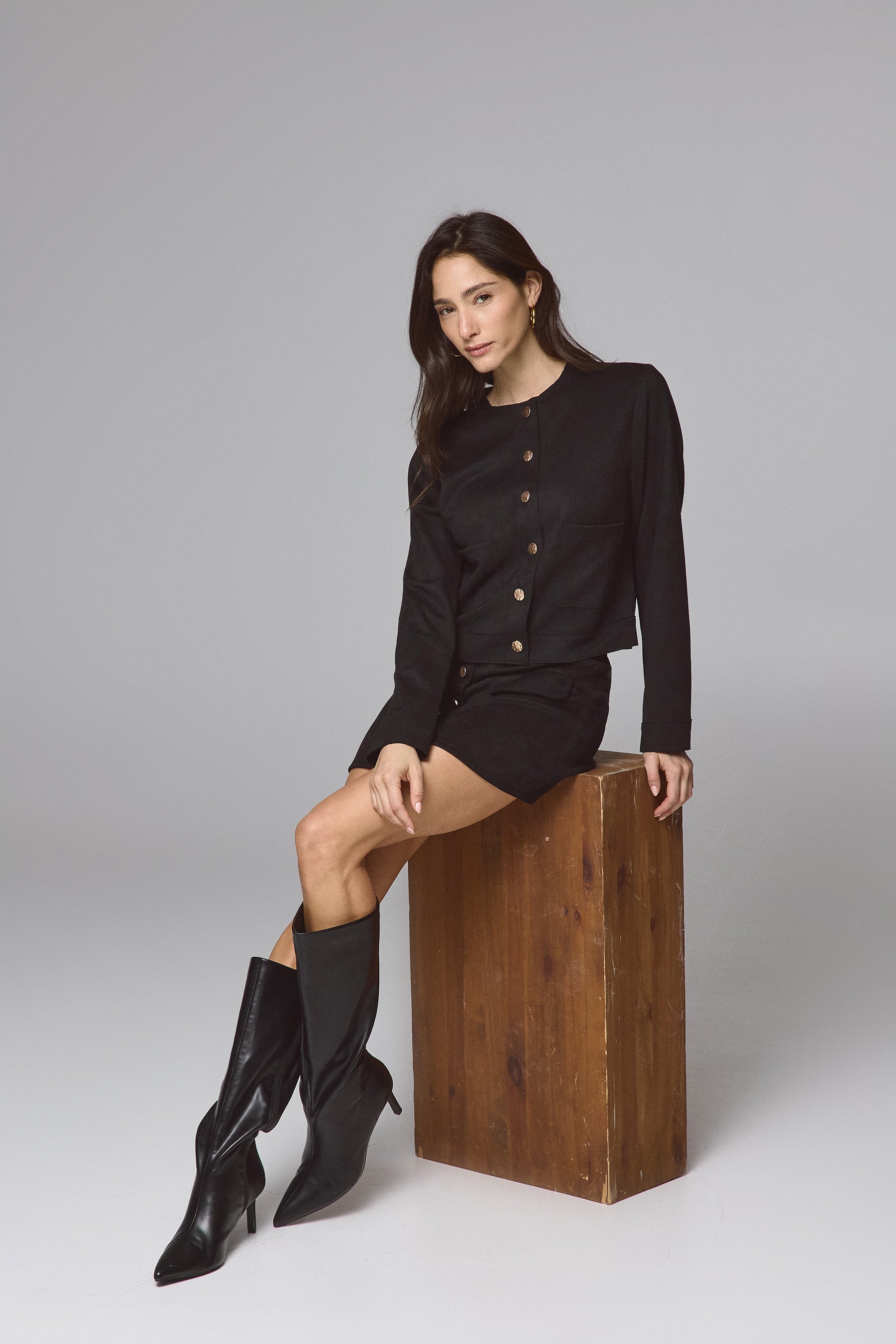 ג'קט זמש כפתורי זהב סט