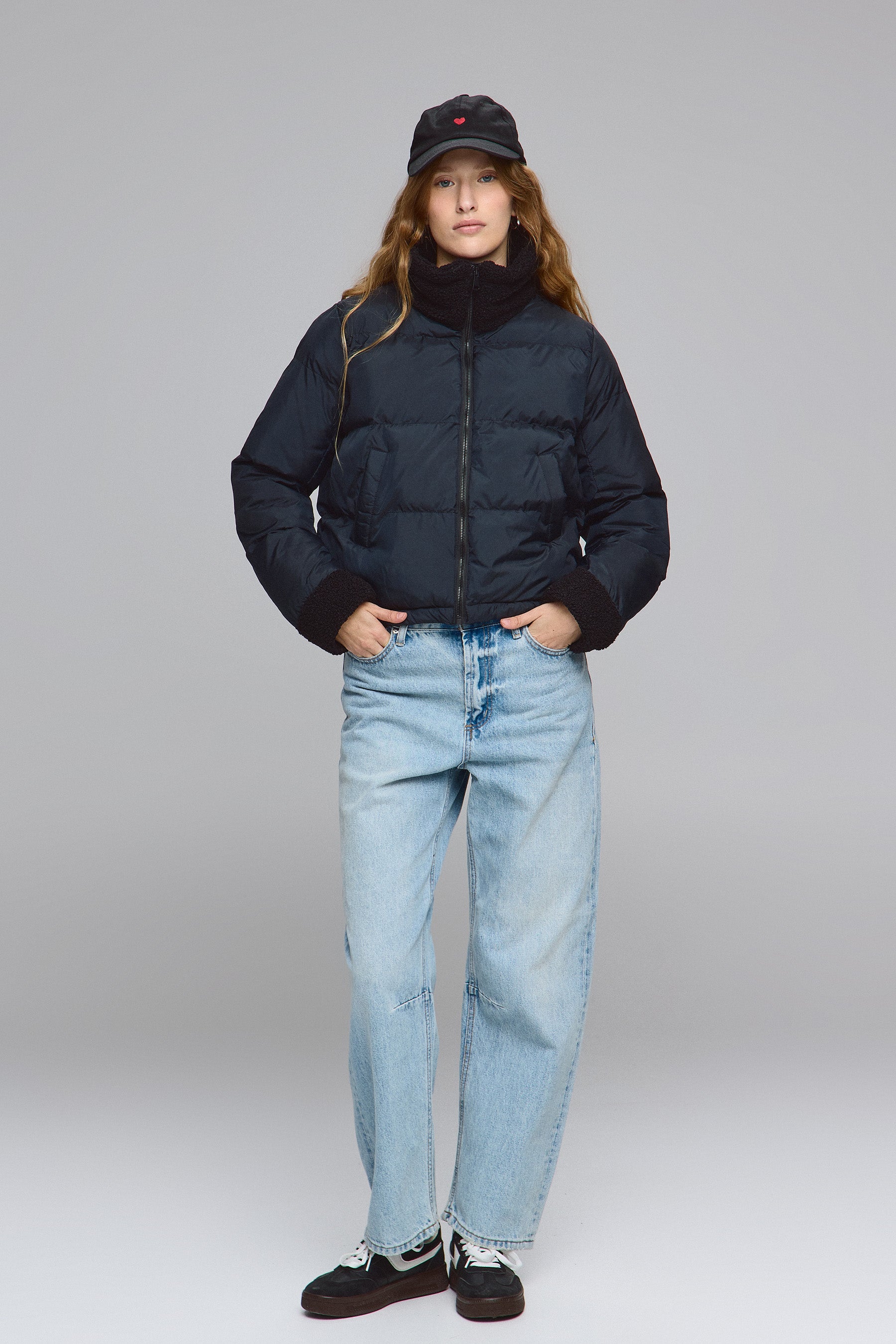 מעיל ניילון שילוב פרווה