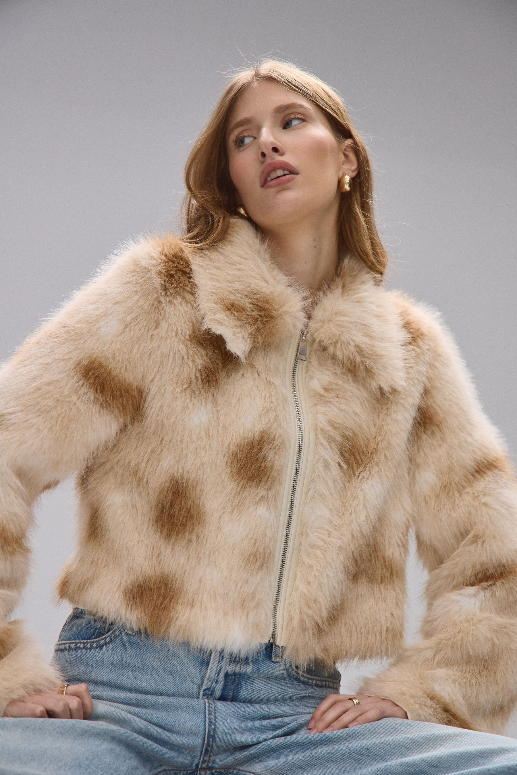 מעיל דפוס פרה