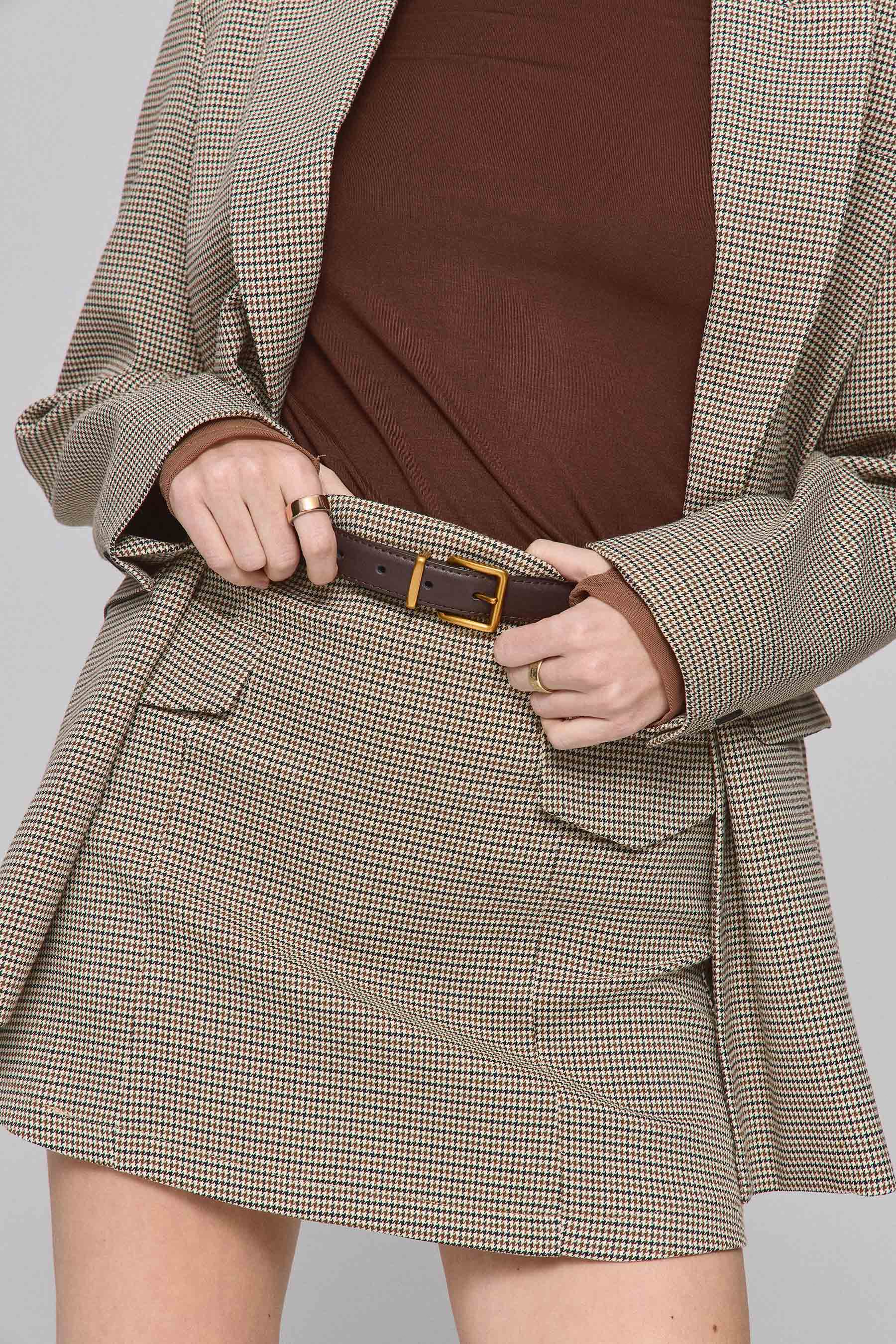 חצאית מיני משבצות סט