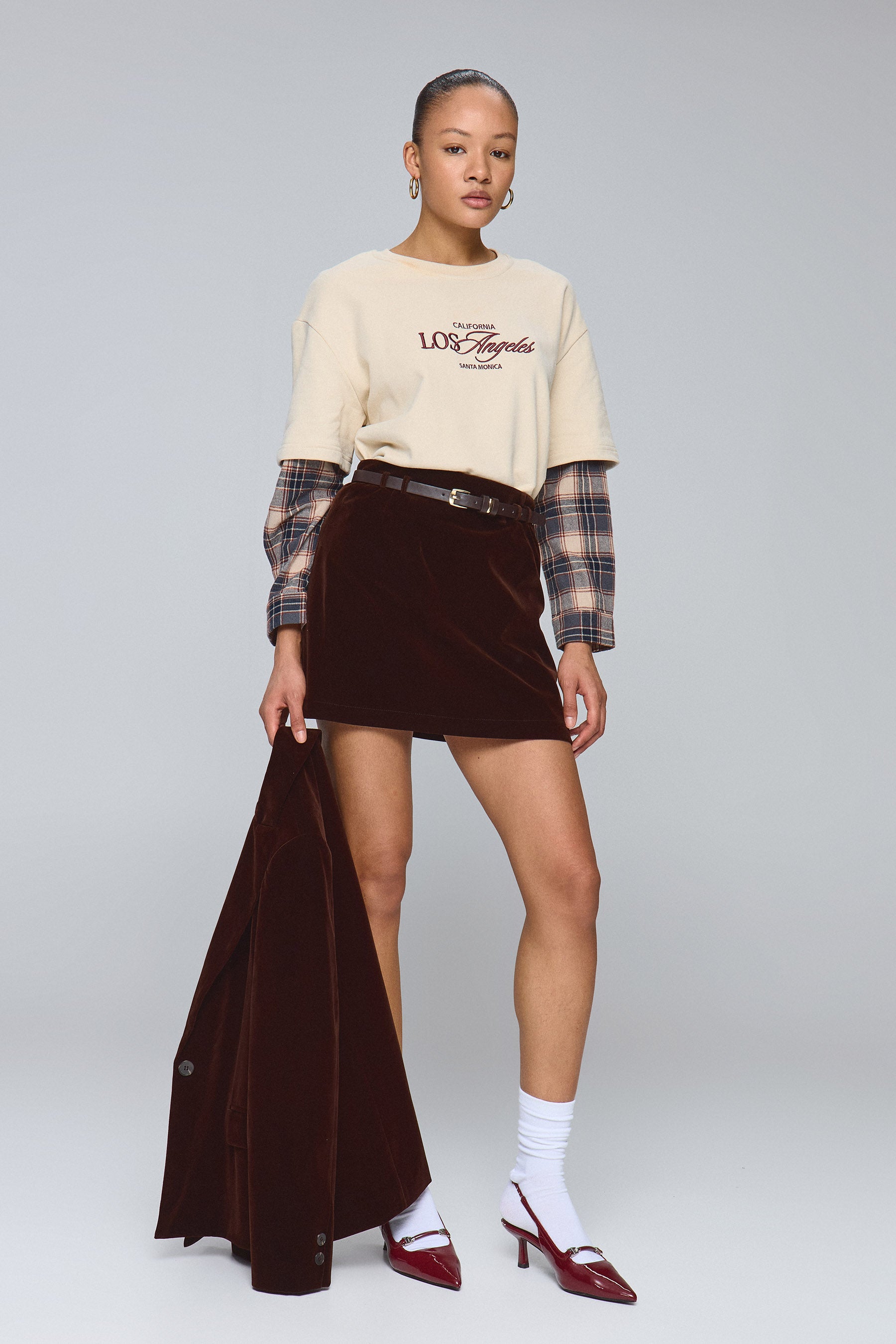 חצאית קטיפה סט