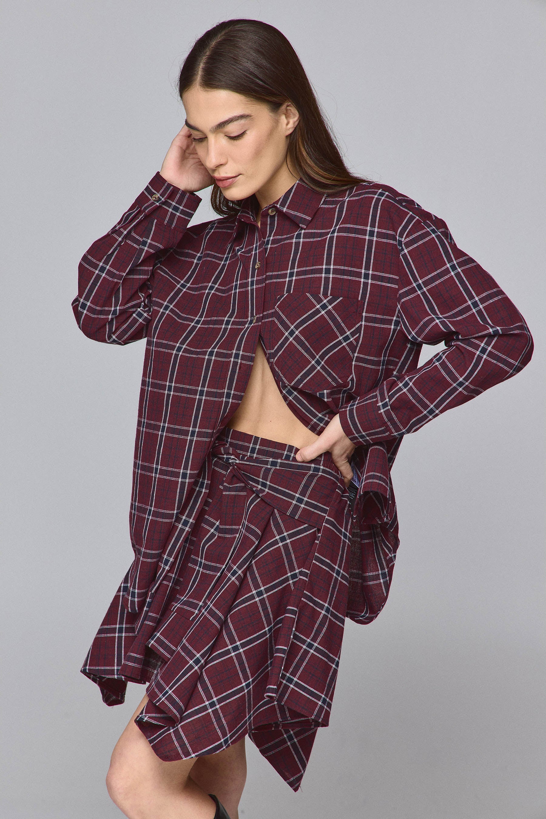 חולצה משובצת ריילי