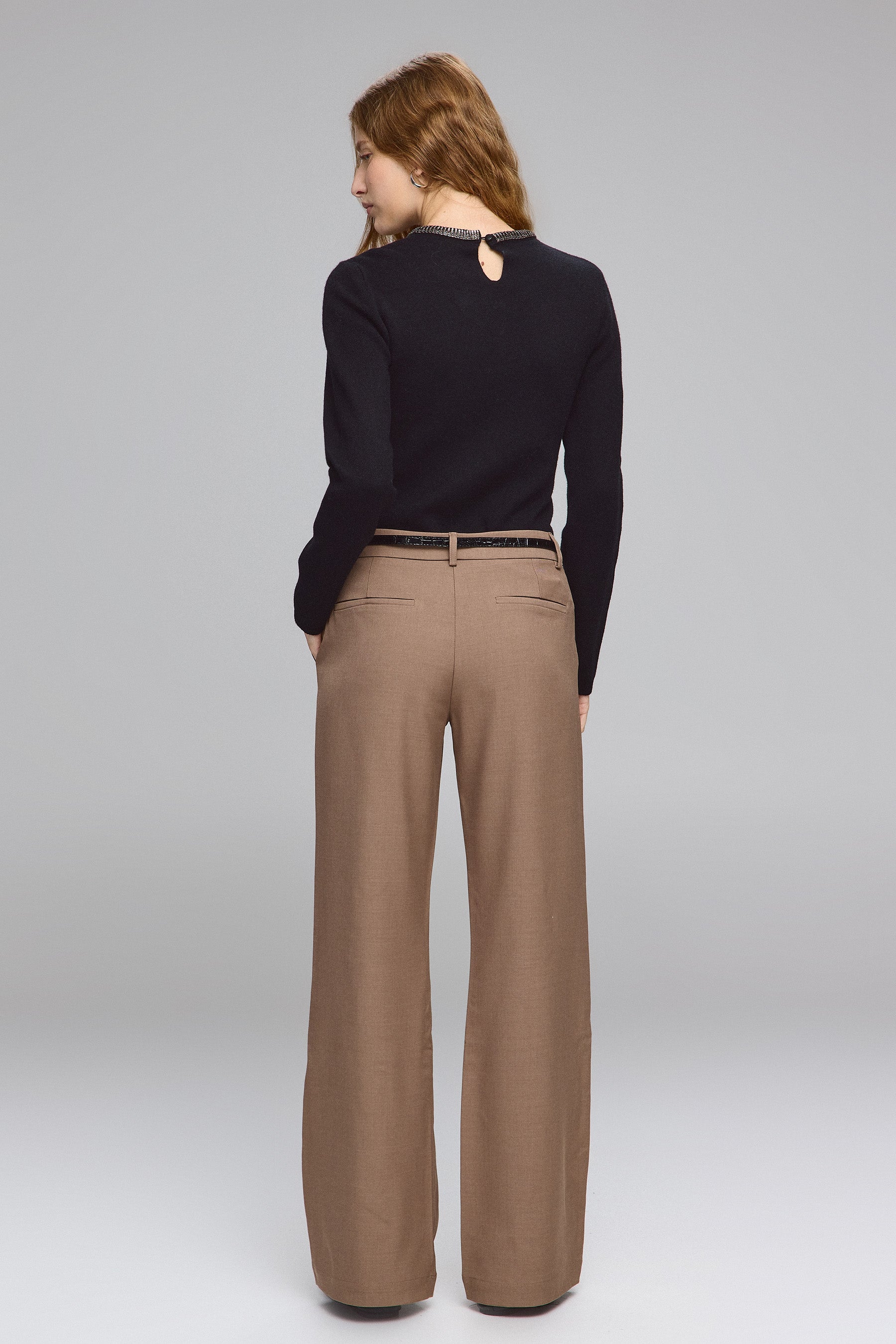 מכנסיים מחוייטים עם חגורה סט