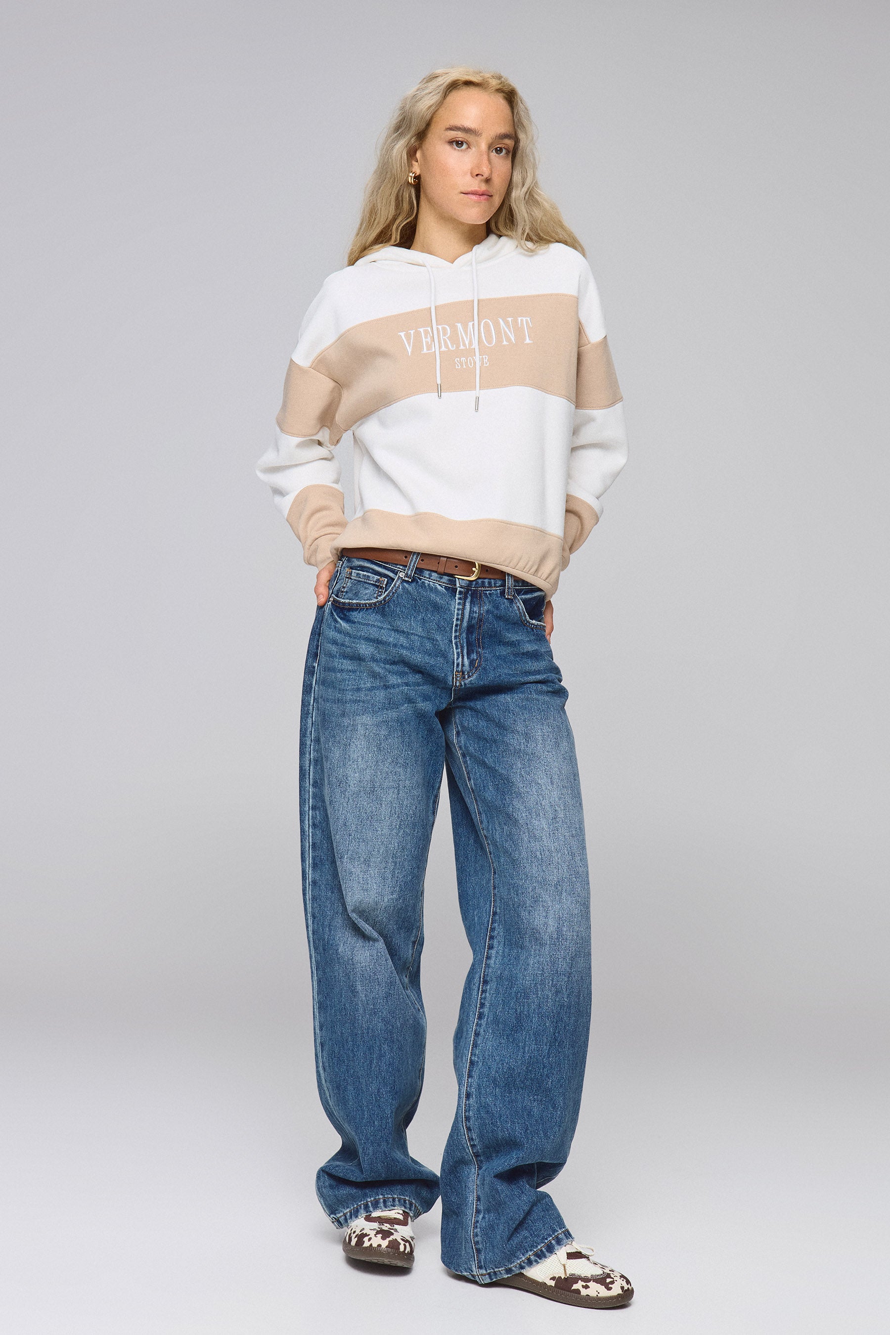 סוויטשירט פסים ורמונט