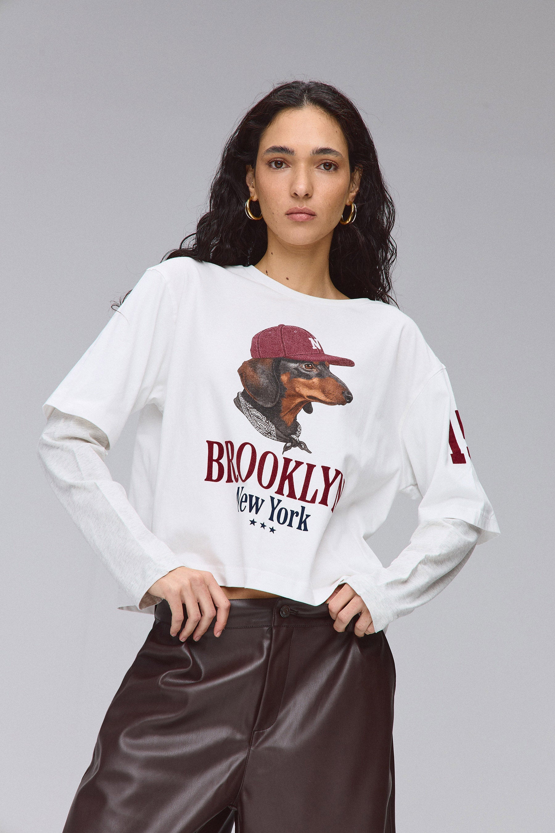 חולצת ברוקלין שרוול כפול