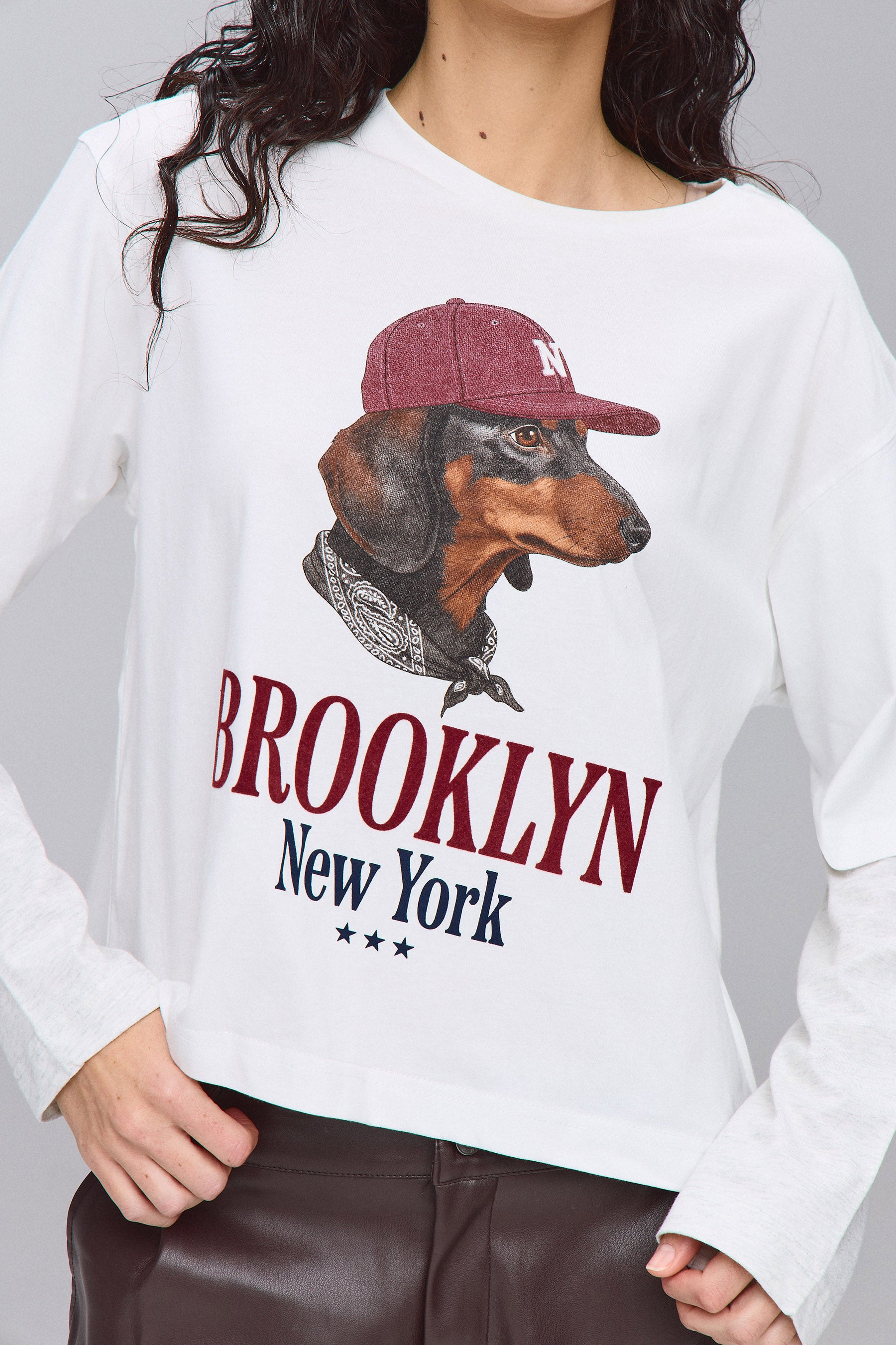 חולצת ברוקלין שרוול כפול