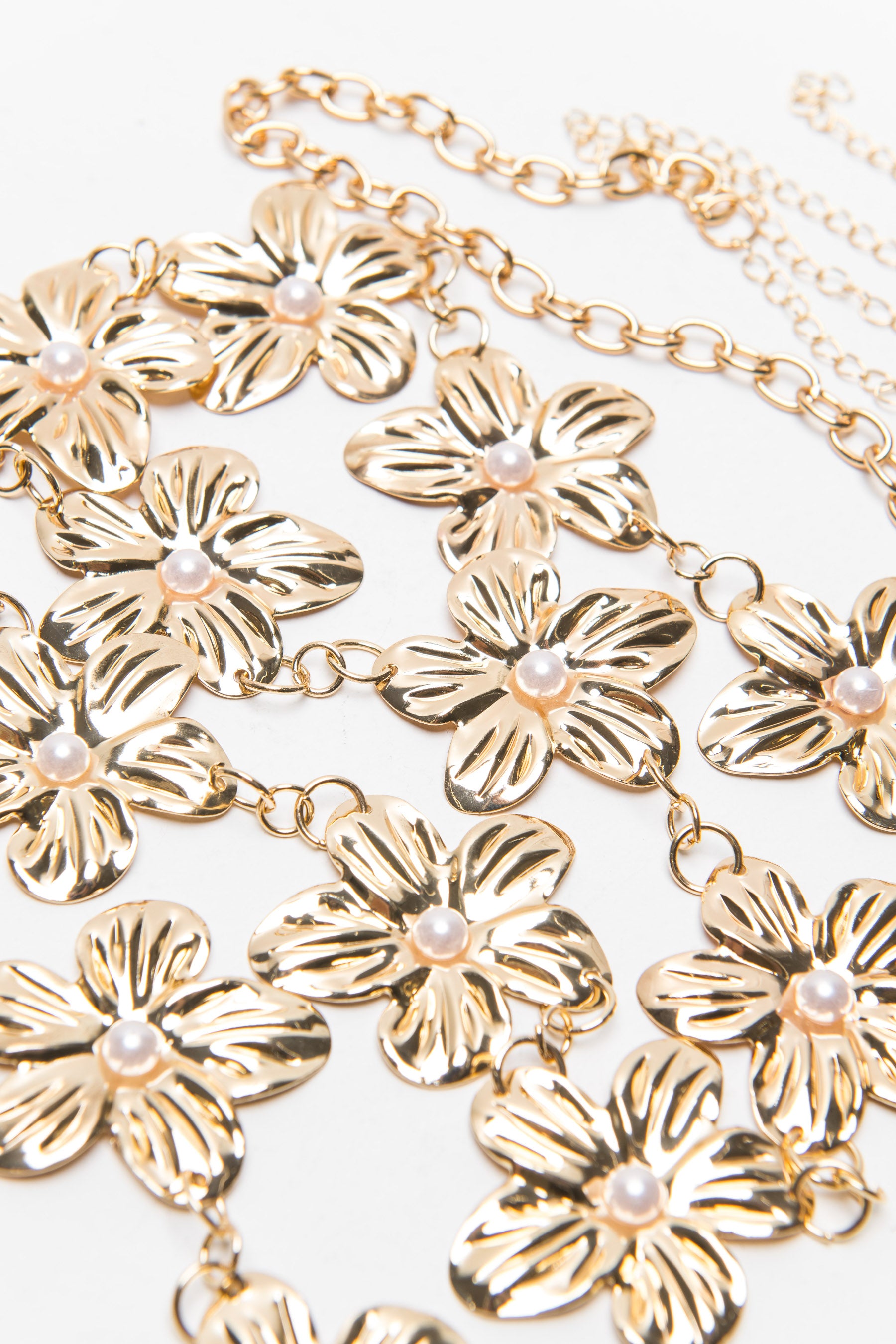 חגורת שרשרת מטאלית פלורה