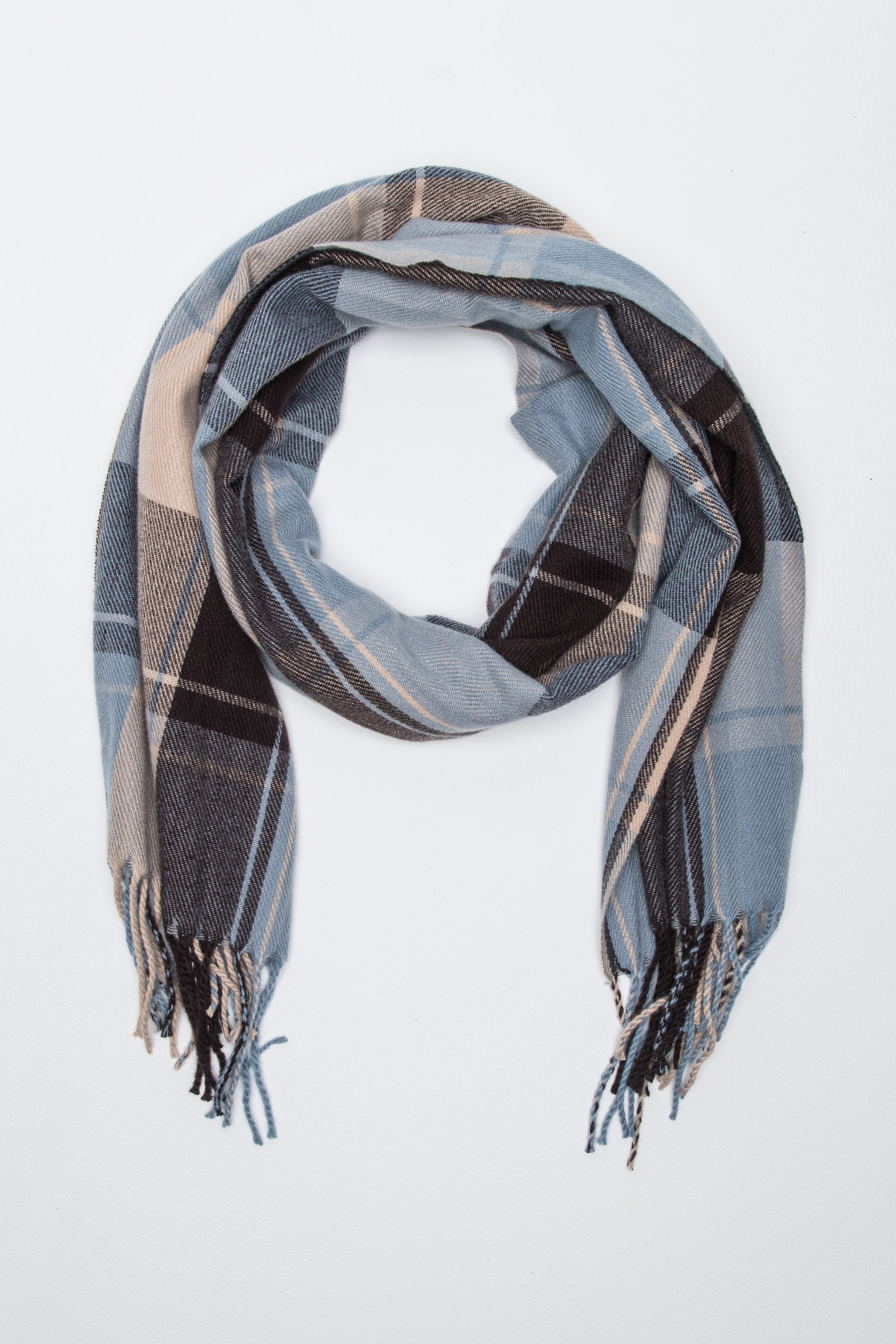 צעיף משבצות תכלת