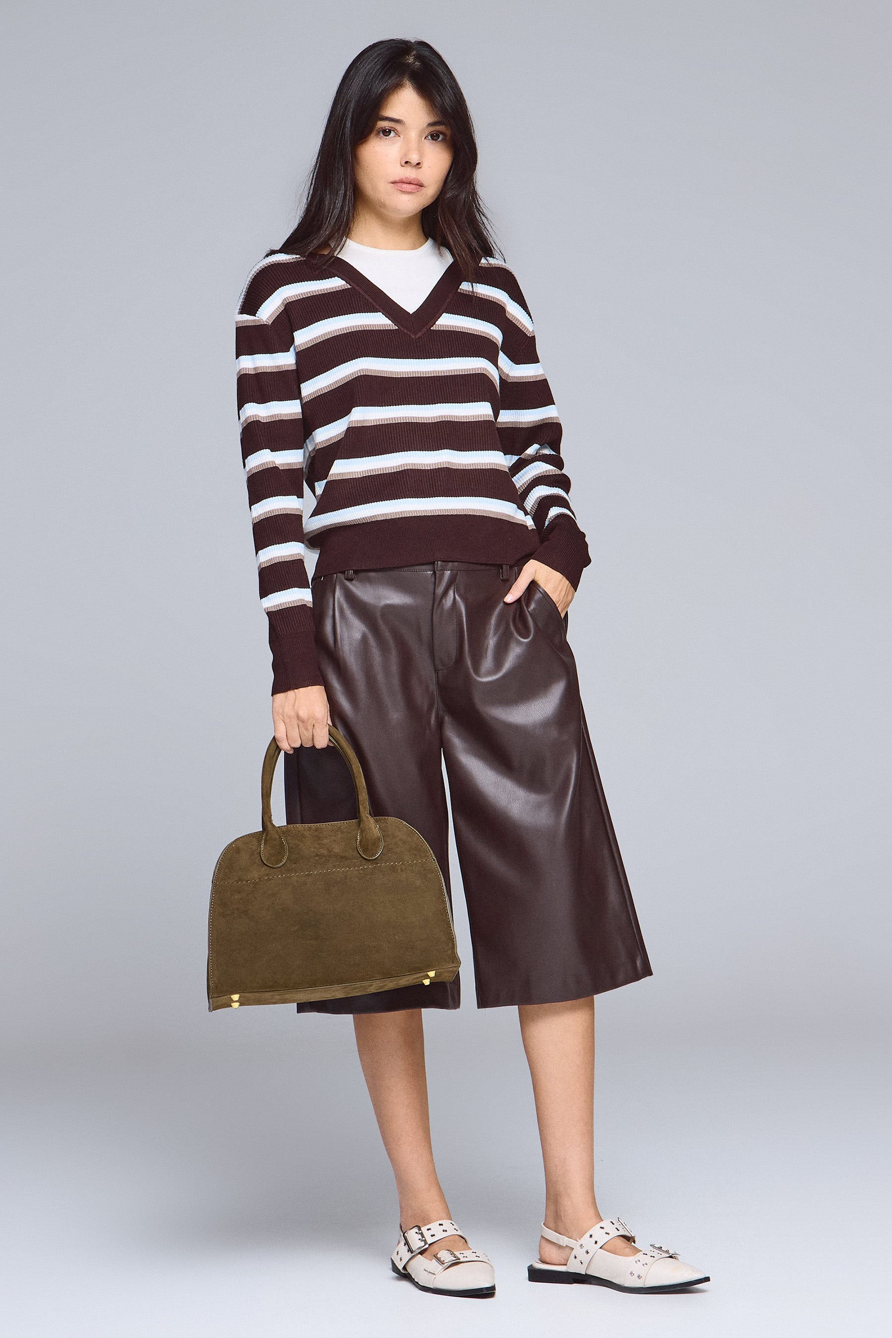 סריג פסים שילוב גופיה