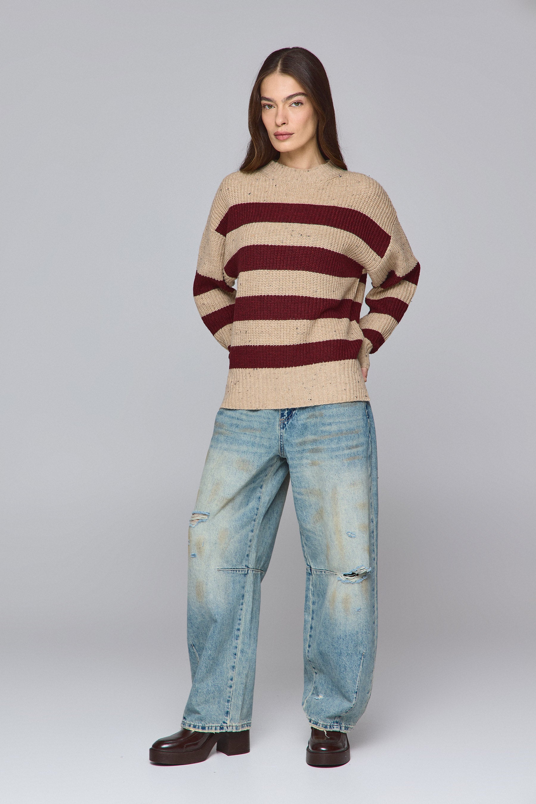 סריג פסים חוט מתחלף