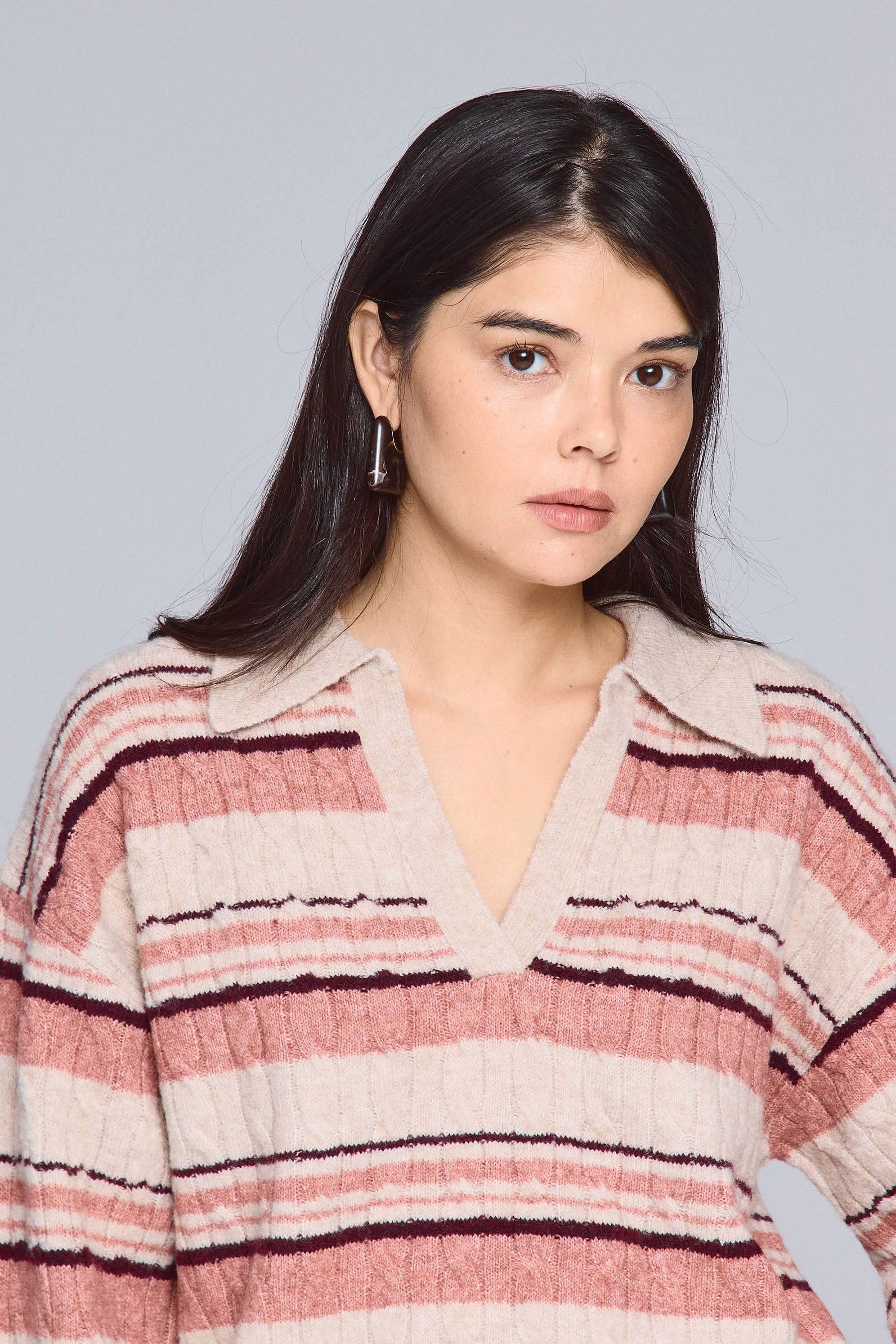 סריג אוברסייז פולו פסים