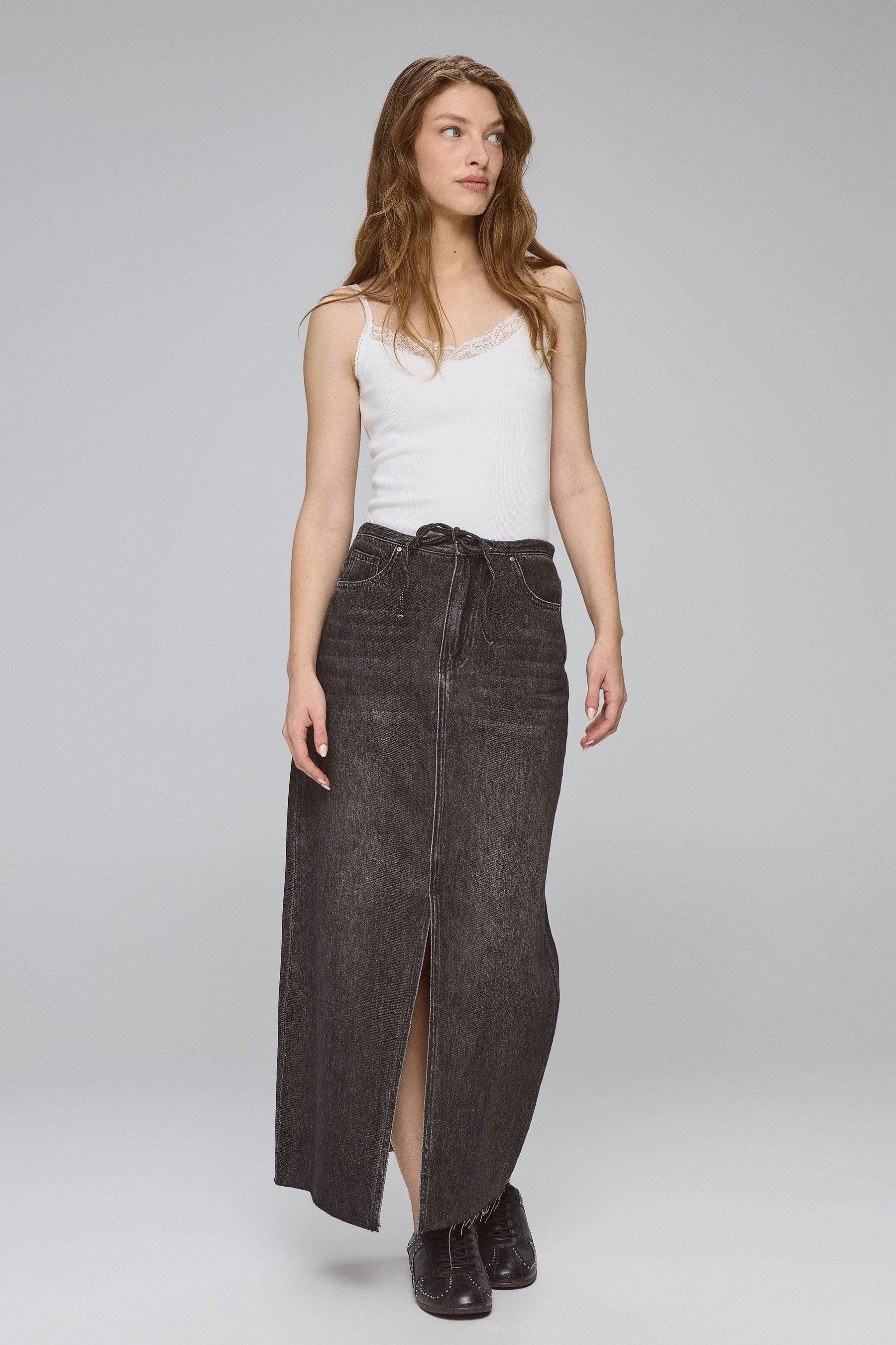 חצאית גינס עם שרוך