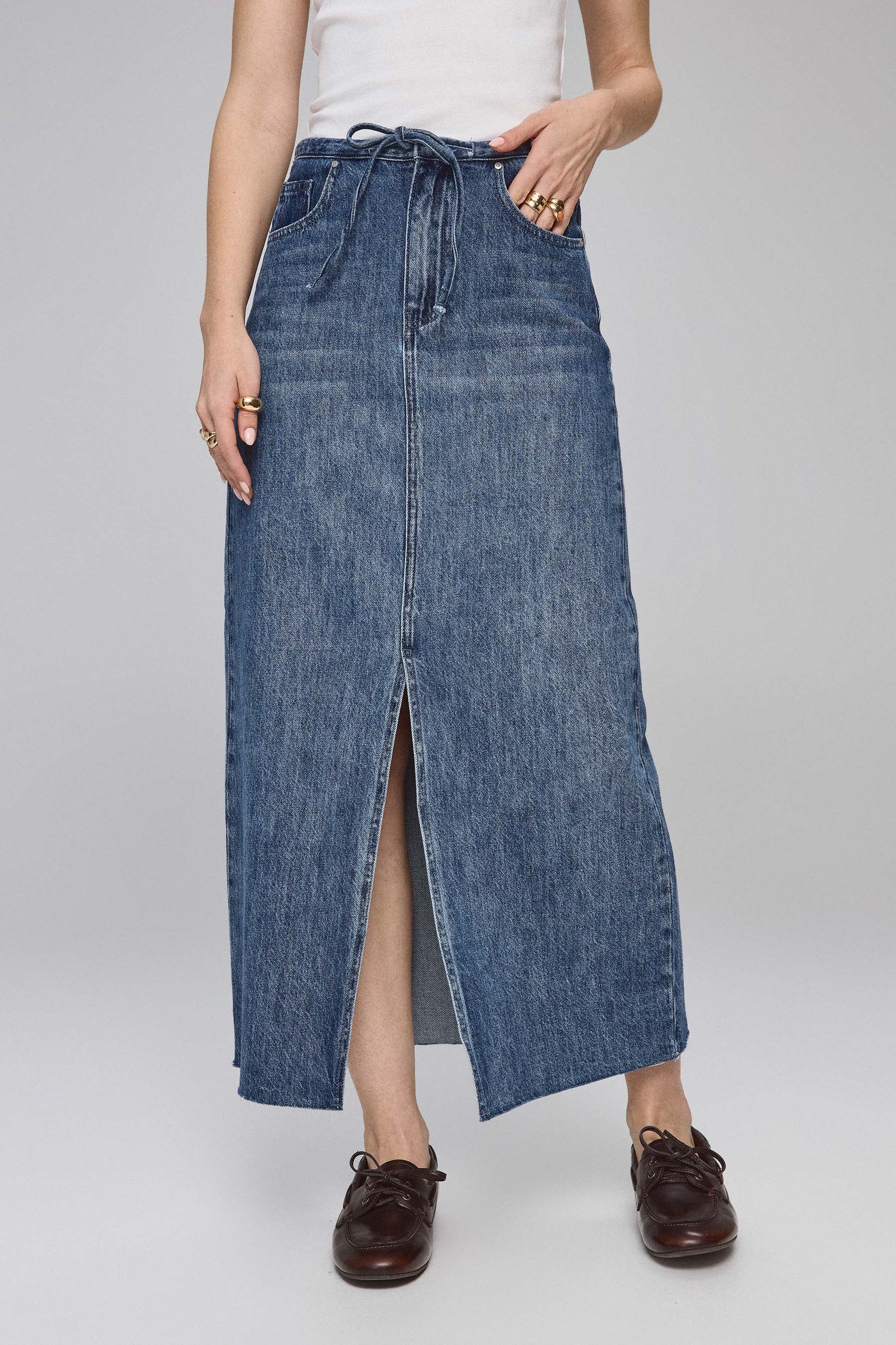 חצאית גינס עם שרוך