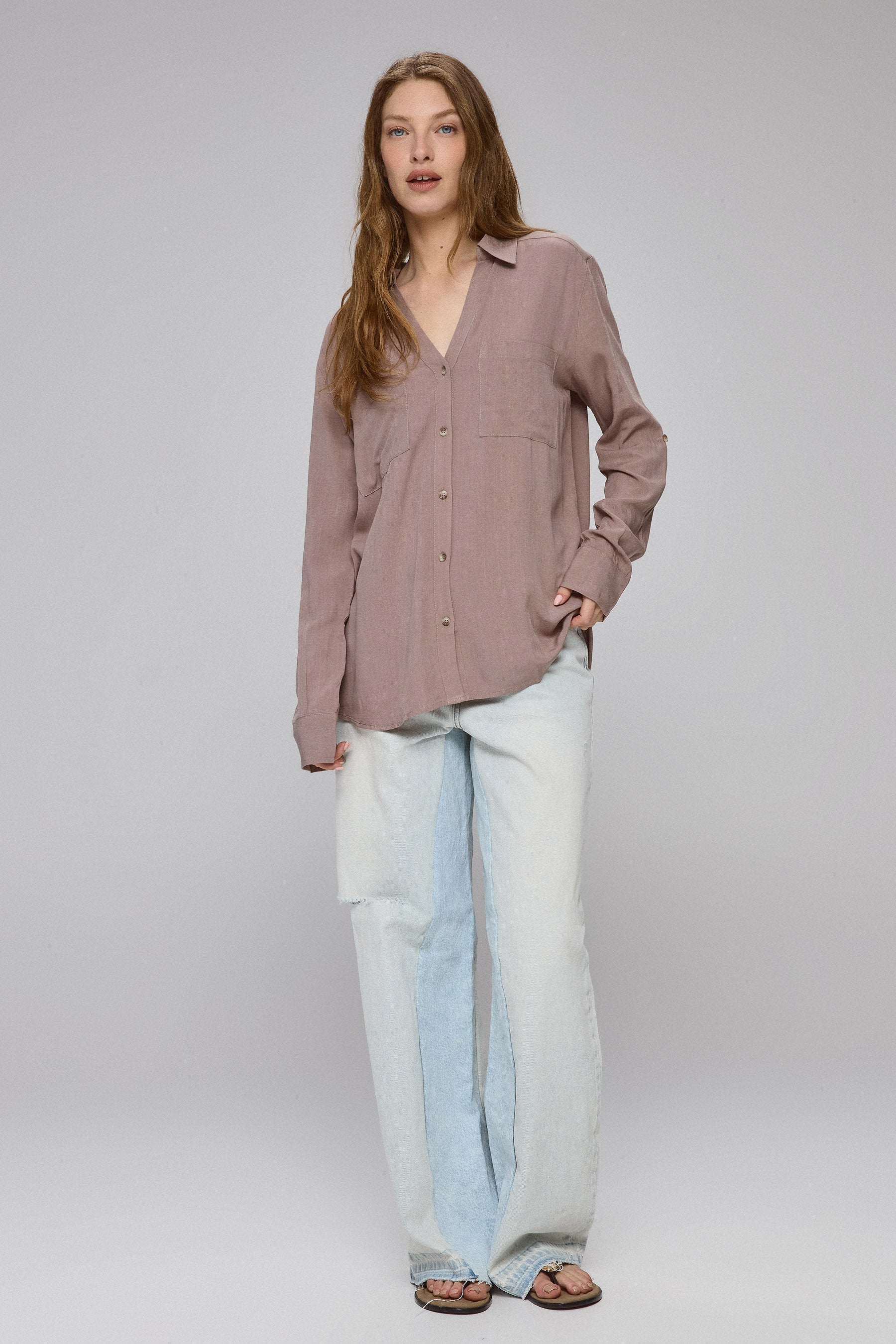 חולצה מכופתרת נטורל