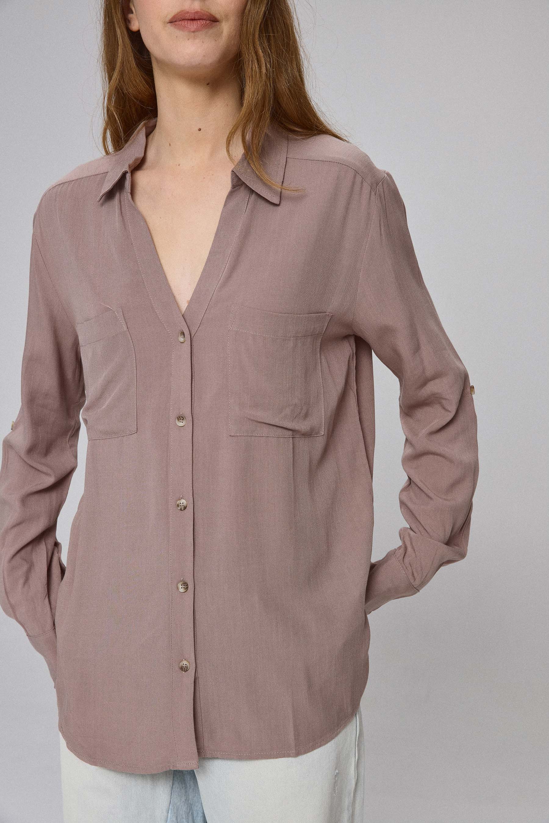 חולצה מכופתרת נטורל