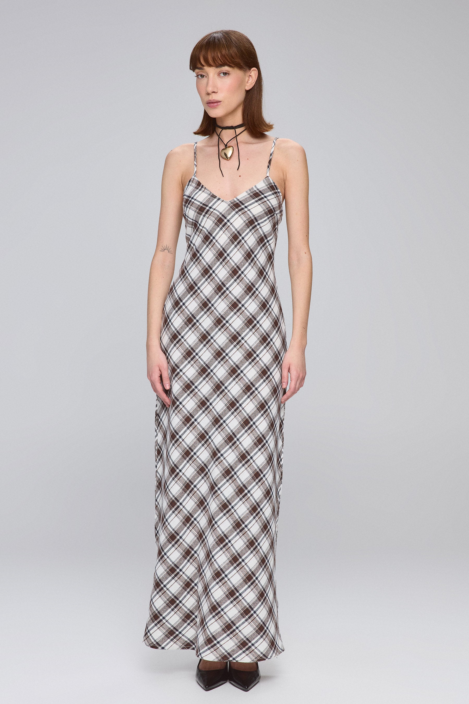 שמלת מקסי משובצת