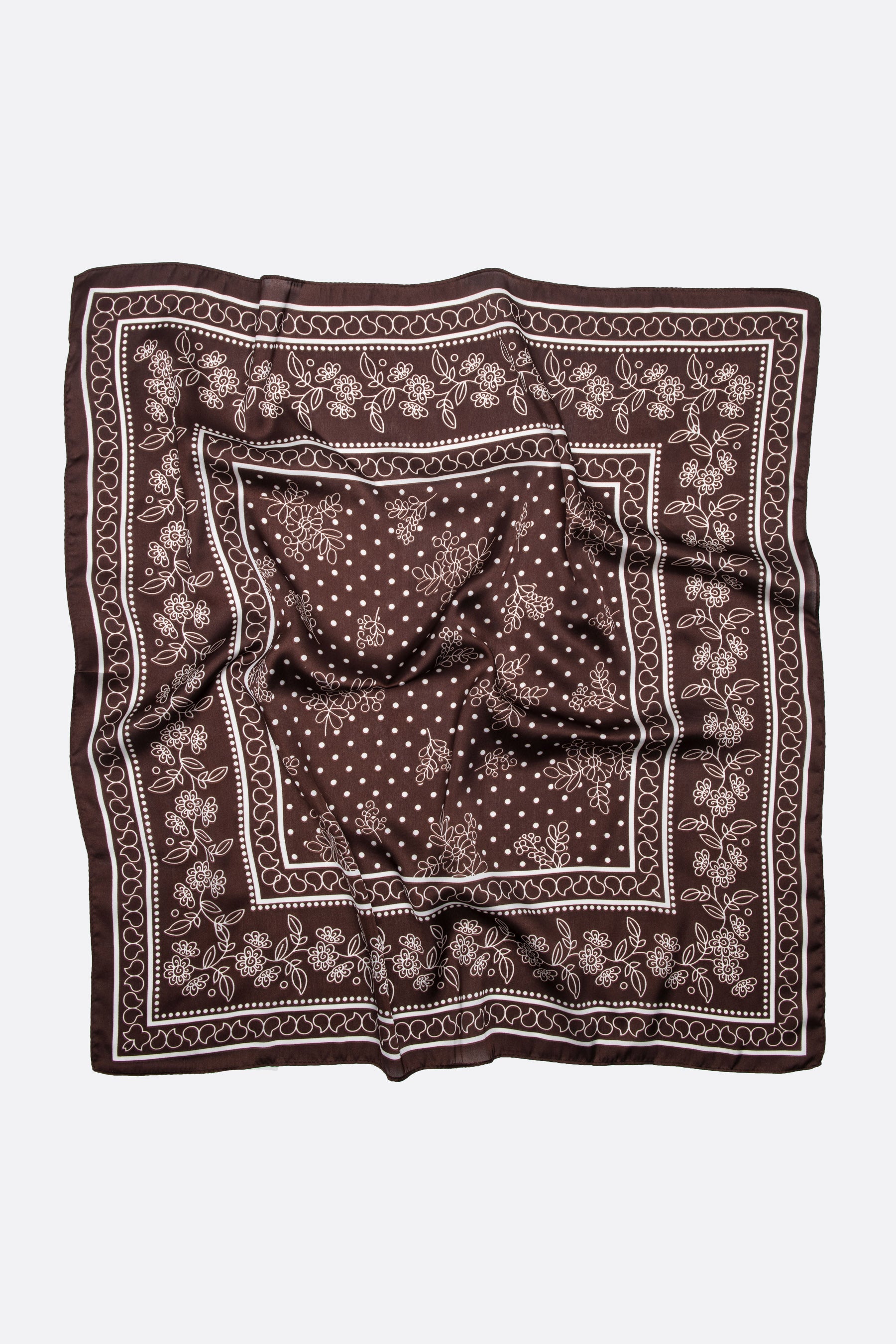 צעיף סאטן- פייזלי חום