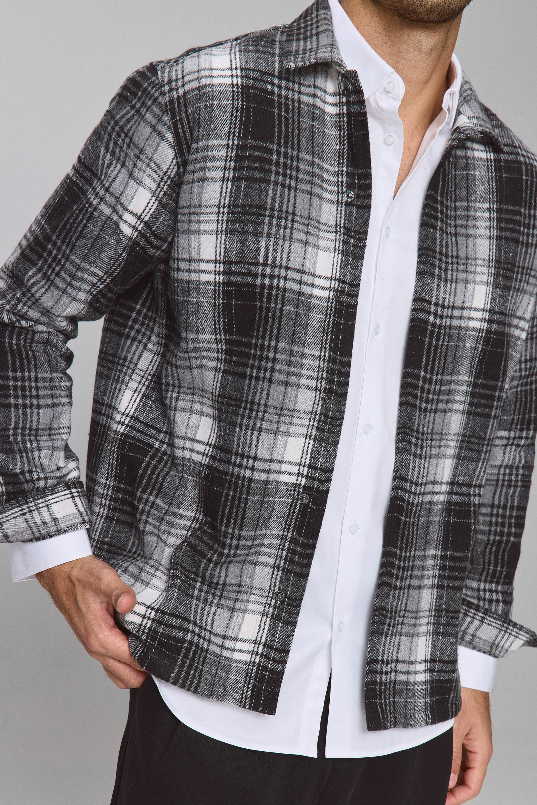 אוברשירט משבצת מונו